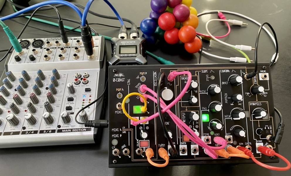 Setup of 0-COAST modular synthesizer