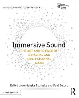 Das Cover von &quot;Immersive Sound&quot; präsentiert eine faszinierende Verschmelzung von Kunst und Wissenschaft im Bereich binauraler und mehrkanaliger Audioerlebnisse.