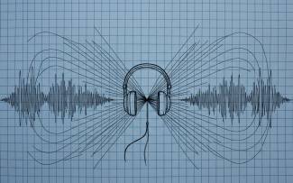 Headphones and waves