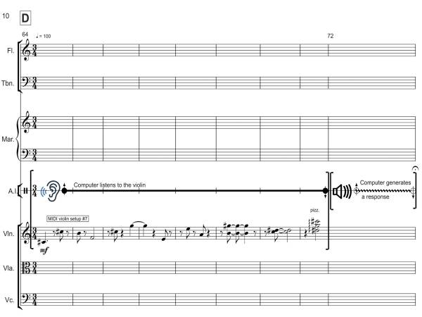 An excerpt from the score for Qubism.
