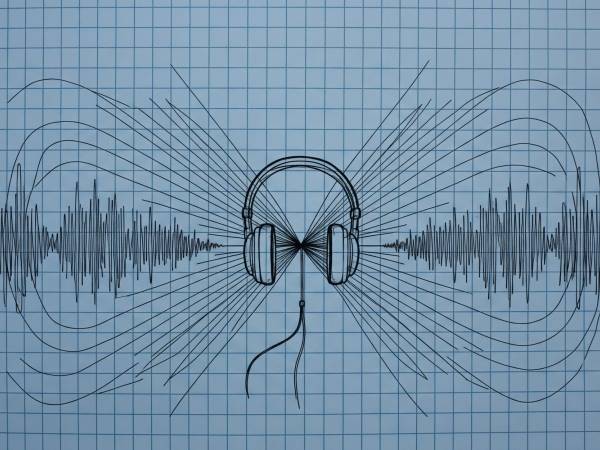 Headphones and waves