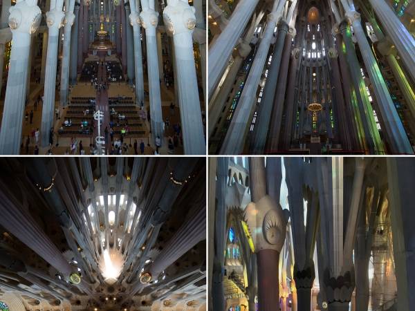 The Sagrada Família Basilica interior in 2019.